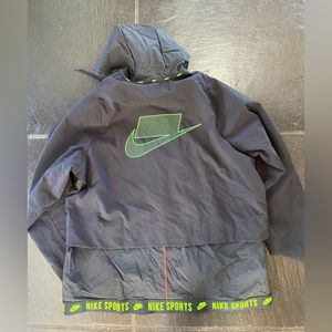 NWT Nike windbreaker xxl black red and neon green rare piece matching pant